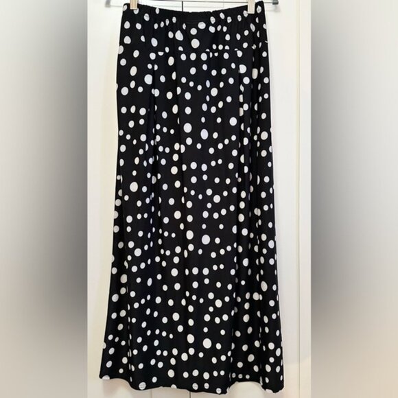 Polka Dot Maxi Skirt Black and White Sz SM - Picture 2 of 5